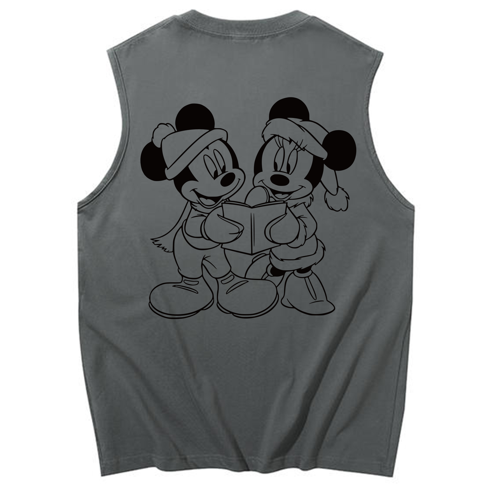 ミッキーマウス Mickey Mouse コットン100％タンクトップ（背面プリント）
